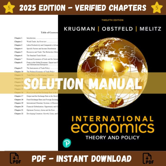 Solution Manual – International Economics: Theory and Policy, 12th edition (Krugman, 2021)-Pass Test Bank