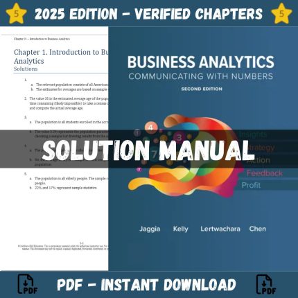 Solution Manual – for Business Analytics 2nd Edition (Jaggia, 2023)-Pass Test Bank