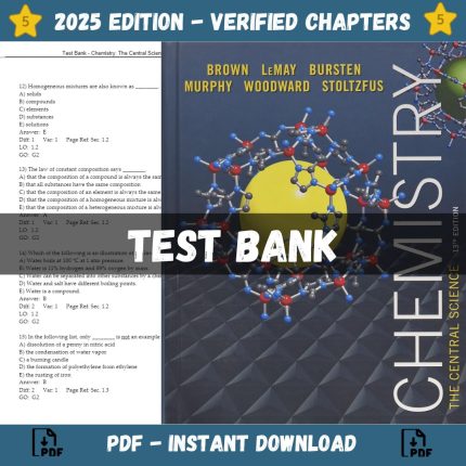 Test Bank – Chemistry The Central Science, 13th Edition (Brown, 2015)-Pass Test Bank