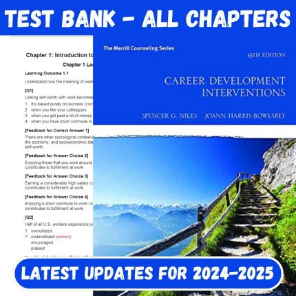 Test Bank For Career Development Interventions, 6th Edition by Spencer G. Niles, JoAnn E. Harris-Bowlsbey-Pass Test Bank
