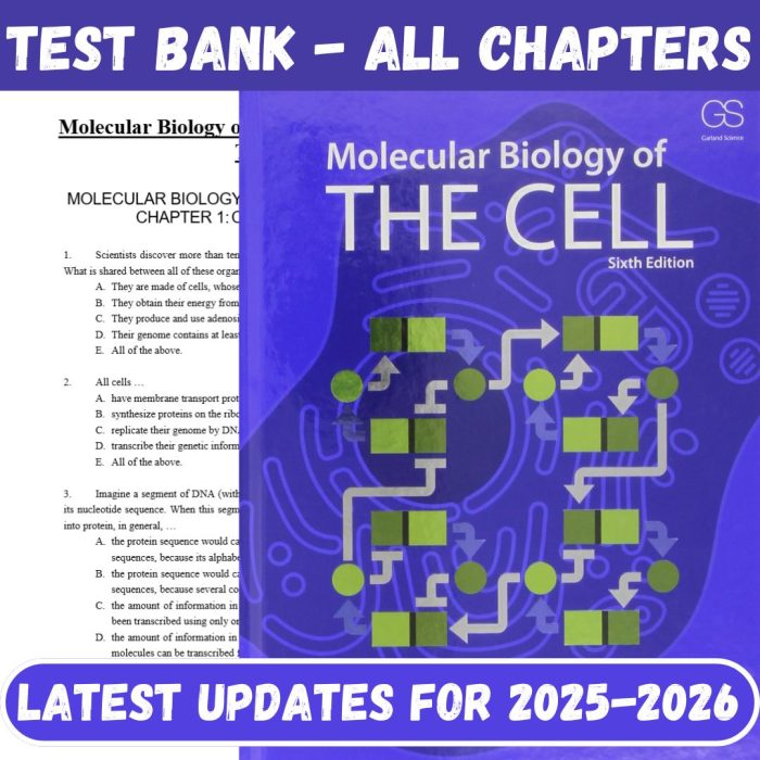 Test Bank For Molecular Biology of the Cell 6th Edition by Alberts-Pass Test Bank