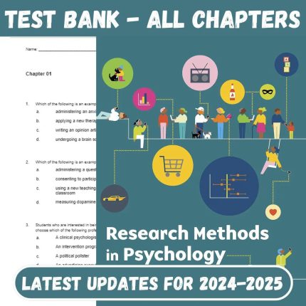 Test Bank For Research Methods in Psychology, Evaluating a World of Information, 4th Edition by Morling-Pass Test Bank