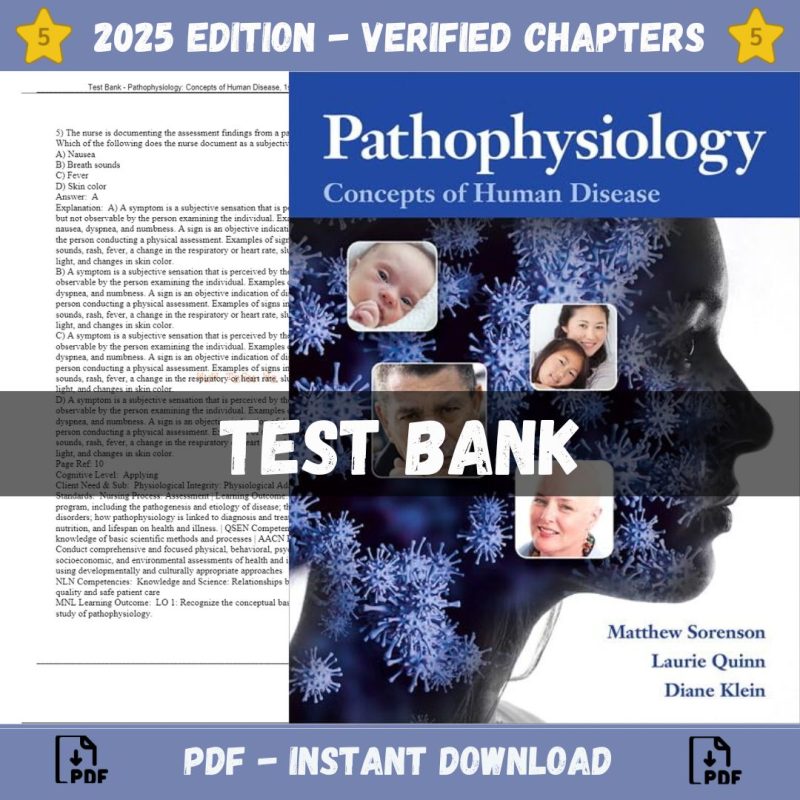 Test Bank – Pathophysiology-Concepts of Human Disease, 1st Edition (Sorenson, 2019)-Pass Test Bank