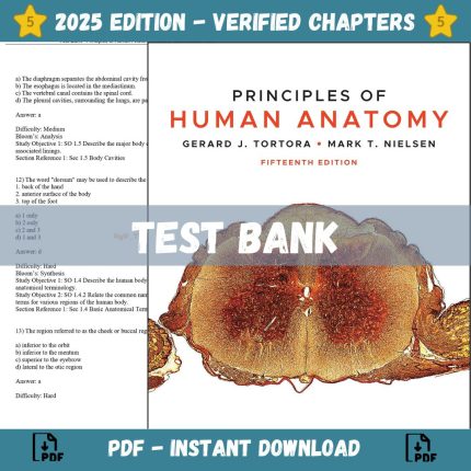 Test Bank – Principles of Human Anatomy, Tortora, 15th Edition (Tortora, 2020)-Pass Test Bank