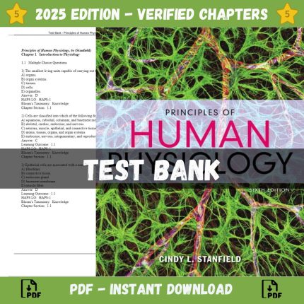 Test Bank – Principles of Human Physiology, 6th Edition (Stanfield, 2016)-Pass Test Bank