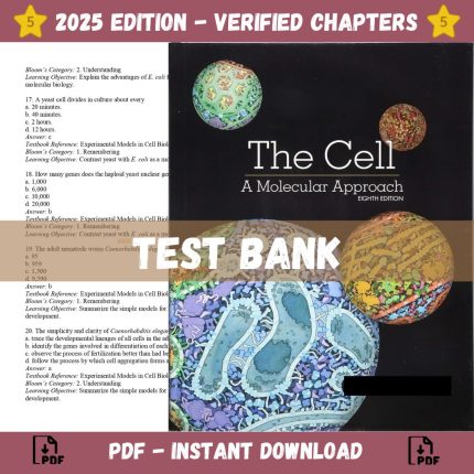Test Bank – The Cell A Molecular Approach, 8th Edition (Cooper, 2019)-Pass Test Bank