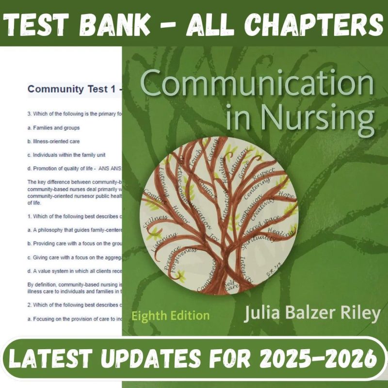 Test Bank for Communication in Nursing 8th Edition by Julia Balzer Riley-Pass Test Bank