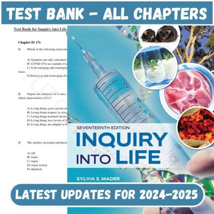Test Bank for Inquiry into Life 17th Edition by Mader-Pass Test Bank