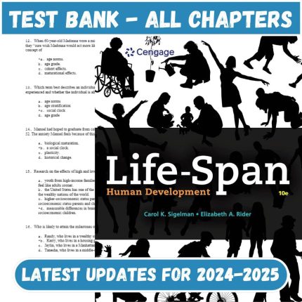 Test Bank for Life Span Human Development 10th Edition by Sigelman-Pass Test Bank