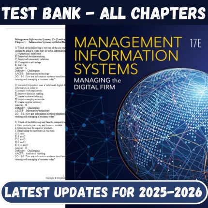 Test Bank for Management Information Systems Managing the Digital Firm, 17th Edition by Laudon Kenneth-Pass Test Bank