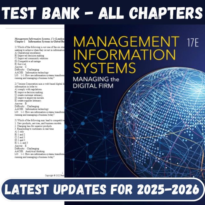 Test Bank for Management Information Systems Managing the Digital Firm, 17th Edition by Laudon Kenneth-Pass Test Bank