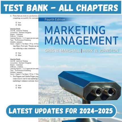 Test Bank for Marketing Management 4th Edition by Marshall-Pass Test Bank