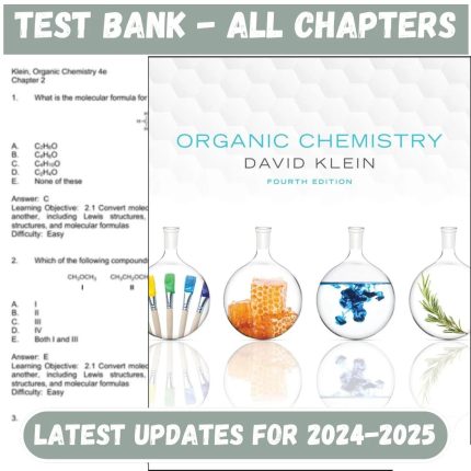 Test Bank for Organic Chemistry, 4th Edition by David R. Klein-Pass Test Bank
