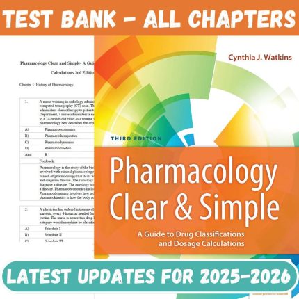 Test Bank for Pharmacology Clear and Simple A Guide to Drug Classification