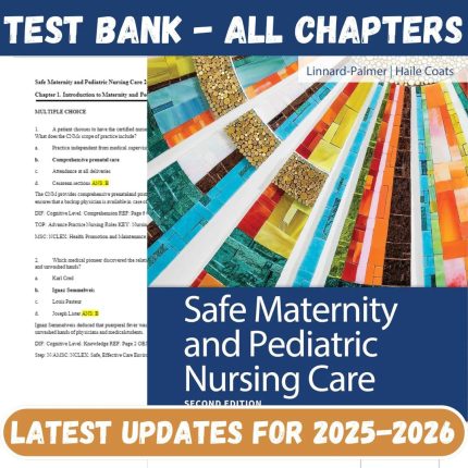 Test Bank for Safe Maternity and Pediatric Nursing Care 2nd Edition by Linnard-Palmer-Pass Test Bank