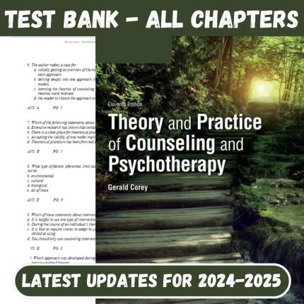 Test Bank for Theory and Practice of Counseling and Psychotherapy 11th Edition by Gerald Corey-Pass Test Bank