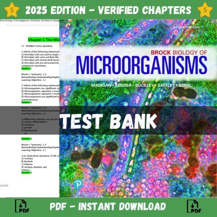Test bank – Brock Biology of Microorganisms 16th Edition (Madigan, 2021)-Pass Test Bank