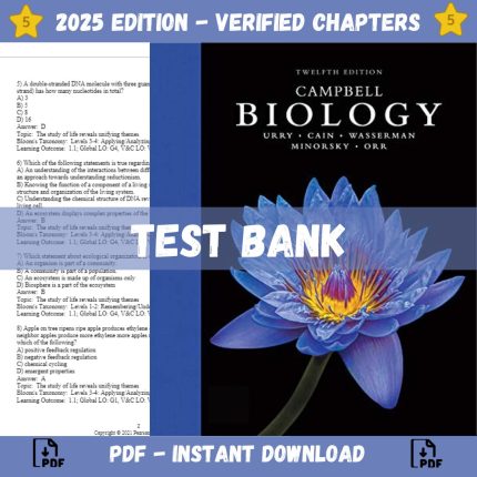 Test bank – Campbell Biology 12th Edition (Urry, 2021)-Pass Test Bank