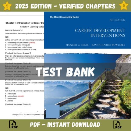 Test bank – Career Development Interventions, 6th Edition (Spencer G. Niles, 2021)-Pass Test Bank