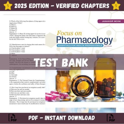 Test bank – Focus on Pharmacology Essentials for Health Professionals 3rd Edition (Moini, 2017)-Pass Test Bank