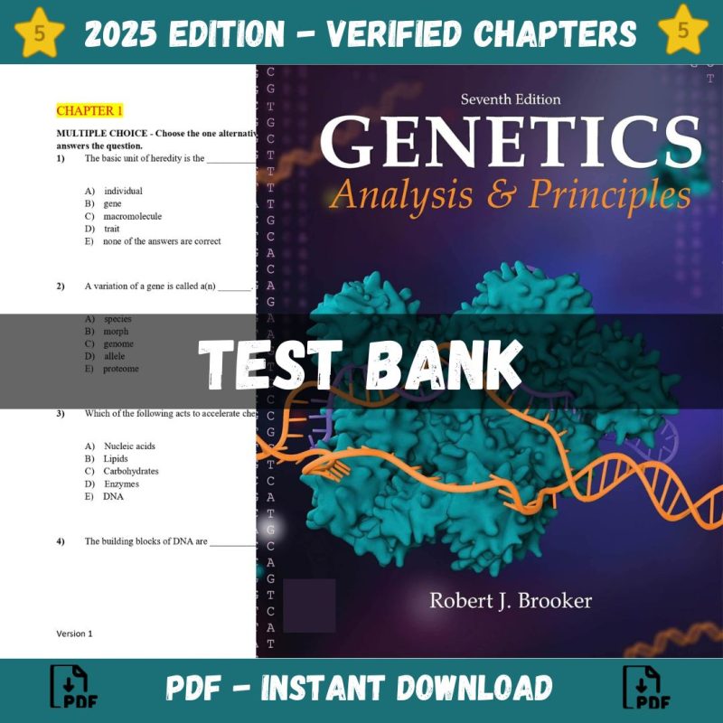 Test bank – Genetics Analysis and Principles 7th Edition (Brooker, 2020)-Pass Test Bank