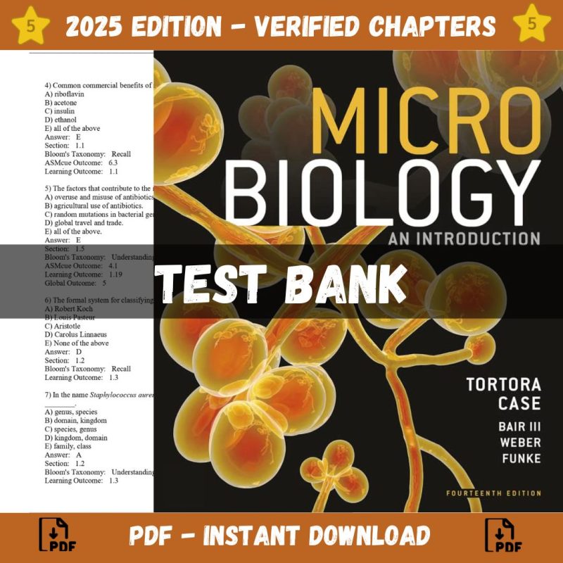 Test bank – Microbiology An Introduction, 14th edition (Tortora, 2023)-Pass Test Bank
