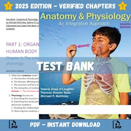 Test Bank – Anatomy and Physioogy An Integrative Approach, 4th Edition (Theresa Bidle)-Pass Test Bank