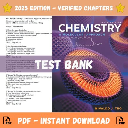 Test Bank – Chemistry A Molecular Approach, 6th edition (Tro, 2024)-Pass Test Bank
