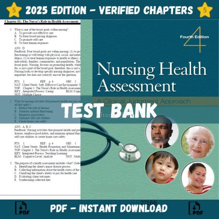 Test Bank Nursing Health Assessment A Clinical Judgment Approach, 4th Edition-Pass Test Bank